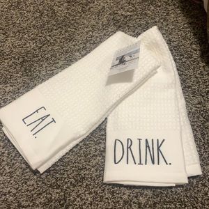 Rae Dunn Set of 2 Kitchen towels-Eat/Drink